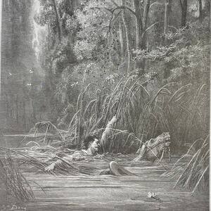 Dore, Fables, Torrent and River, Pasha and Merchant, Bookplate, ~ 240706-WH 290